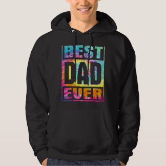 Best Dad Ever Vintage Tie Dye   Fathers Day Hoodie