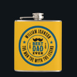 Best Dad Ever Vintage Western Country Father's Day Hip Flask<br><div class="desc">Personalised gifts for dad on Father's Day. Text and wording are editable to fit your occasion. Text colour,  background colour,  stars colour and circle colour are editable using the design tool. Perfect present for father,  grandpa or husband.</div>