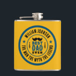 Best Dad Ever Vintage Western Country Father's Day Hip Flask<br><div class="desc">Personalised gifts for dad on Father's Day. Text and wording are editable to fit your occasion. Text colour,  background colour,  stars colour and circle colour are editable using the design tool. Perfect present for father,  grandpa or husband.</div>