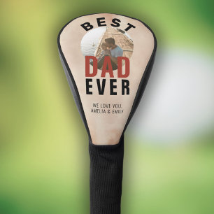 Best Dad Ever Watercolor Father`s Day Photo  Golf Head Cover
