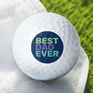 Best Dad Ever Whimsical Colourful Happy Fathers Da Golf Balls