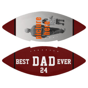Best Dad Ever White Typography Black Line Photo Football