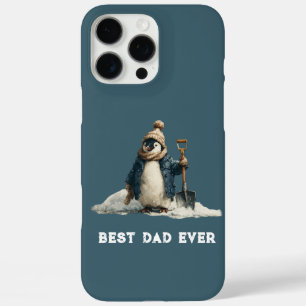 Best Dad Ever Winter Penguin Design iPhone 16 Pro Max Case