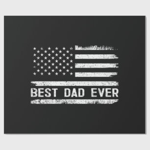 Best Dad Ever with US American Flag Gifts Fathers Wrapping Paper