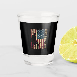 Best Dad Ever With Us American Flag Vintage For Fa Shot Glass