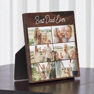 Best Dad Ever Wood Father's Day 6 Photo Collage Plaque