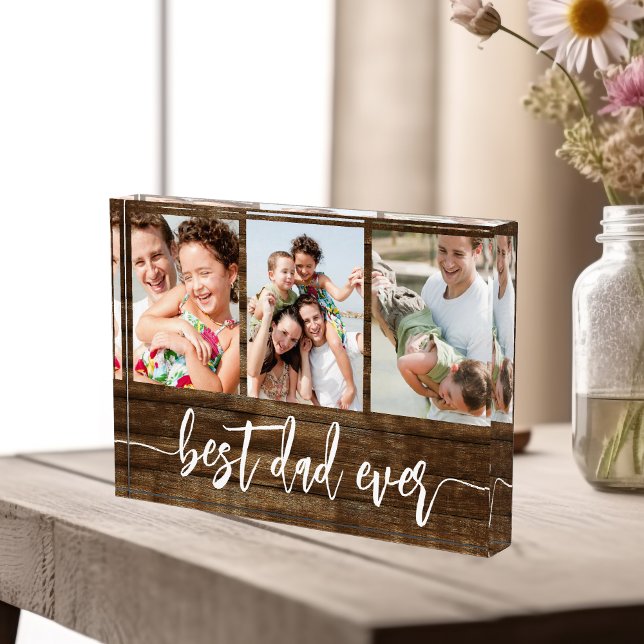 Best Dad Ever Wood Father's Day Photo Collage (Creator Uploaded)