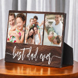 Best Dad Ever Wood Father's Day Photo Collage Plaque<br><div class="desc">Celebrate your dad with the "Best Dad Ever" Father's Day Photo Collage Plaque, a heartfelt tribute to the man who means the world to you. This beautifully crafted plaque features a high-quality, customisable photo collage, allowing you to showcase cherished memories and special moments. The collage is elegantly arranged around the...</div>