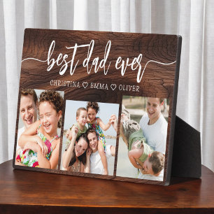 Best Dad Ever Wood - Father's Day Photo Collage Plaque