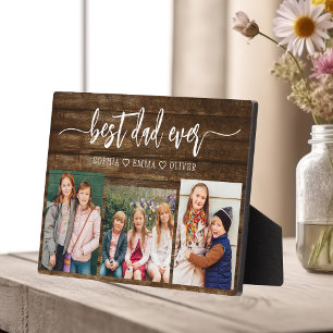 Best Dad Ever - Wood Father's Day Photo Collage Plaque