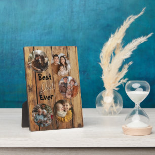 best dad ever wooden background vintage plaque