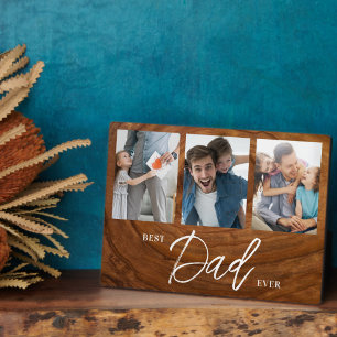 Best Dad Ever Woodgrain Fathers Day collage Plaque