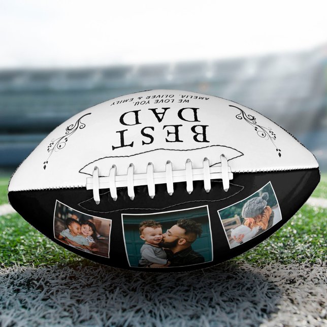 Best Dad Father Foliage 3 Custom Photo Collage Football (Creator Uploaded)
