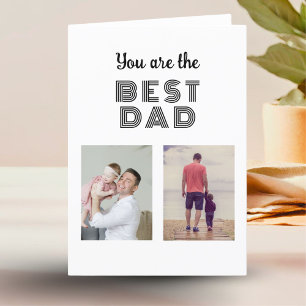Best Dad Father`s Day 2 Photo Collage Holiday Card
