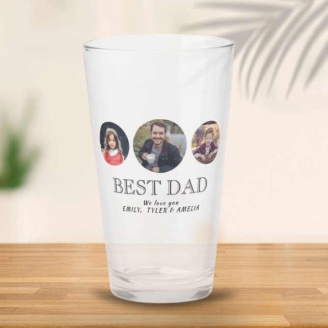 Best Dad Father`s Day 3 Oval Photo Collage Glass (Creator Uploaded)