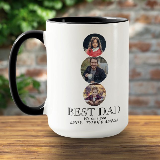 Best Dad Father`s Day 3 Oval Photo Collage Mug (Creator Uploaded)