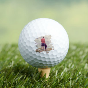 Best Dad Father`s Day Brushstroke Photo Golf Balls