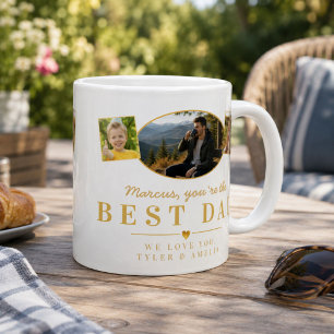 Best Dad Father’s Day Gift from Kids Photo  Large Coffee Mug
