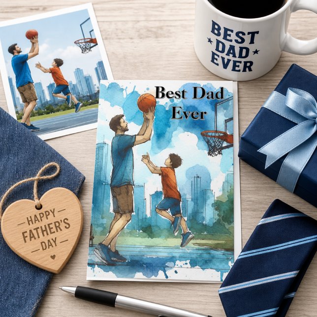 Best Dad Father's Day Basketball  Card (Creator Uploaded)