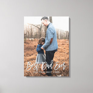 Best Dad Father's Day Keepsake Personalized Photo Canvas Print