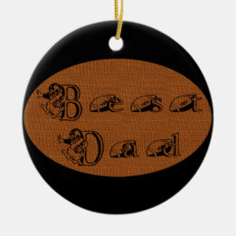 Best Dad Football Text Ceramic Tree Decoration