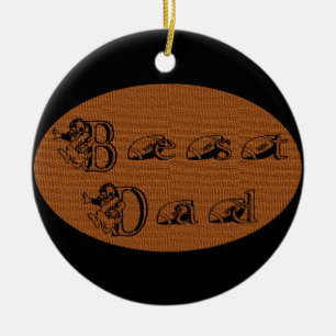 Best Dad Football Text Ceramic Tree Decoration