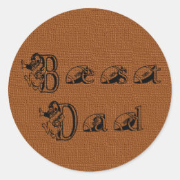 Best Dad Football Text Classic Round Sticker