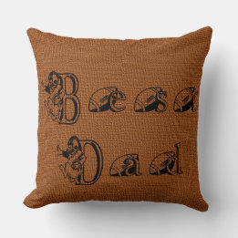 Best Dad Football Text Decorative Pillow