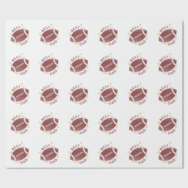 Best Dad Football  Wrapping Paper (Flat)