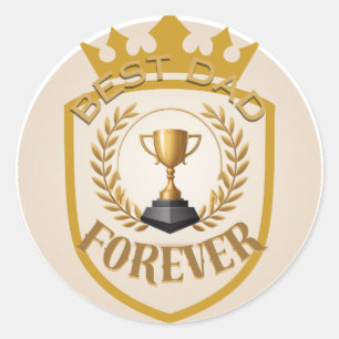 Best Dad Forever Classic Round Sticker