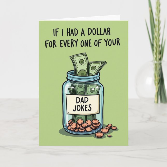Best Dad Funny Money Jar Card (Front)