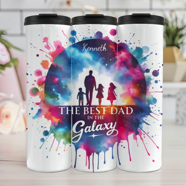 Best Dad: Galaxy Family Silhouette Thermal Tumbler (Creator Uploaded)