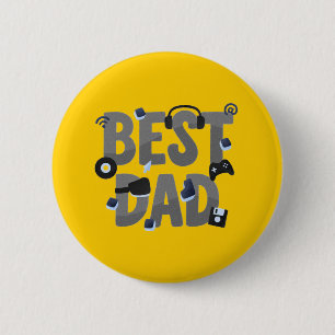 BEST DAD Gaming Dad Graphic Button
