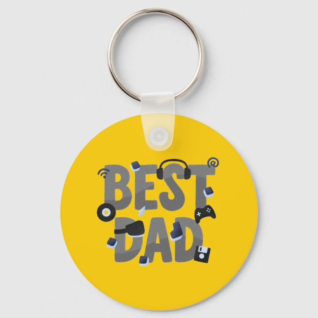 BEST DAD Gaming Dad Graphic  Key Ring (Front)
