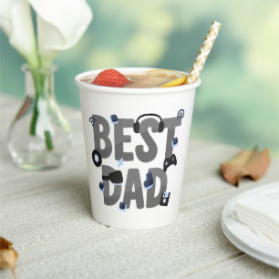 BEST DAD Gaming Dad Graphic Paper Cups