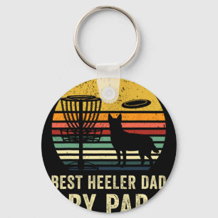 Best Dad Gift Red Blue Heeler Cattle Dog Pet Owner Key Ring