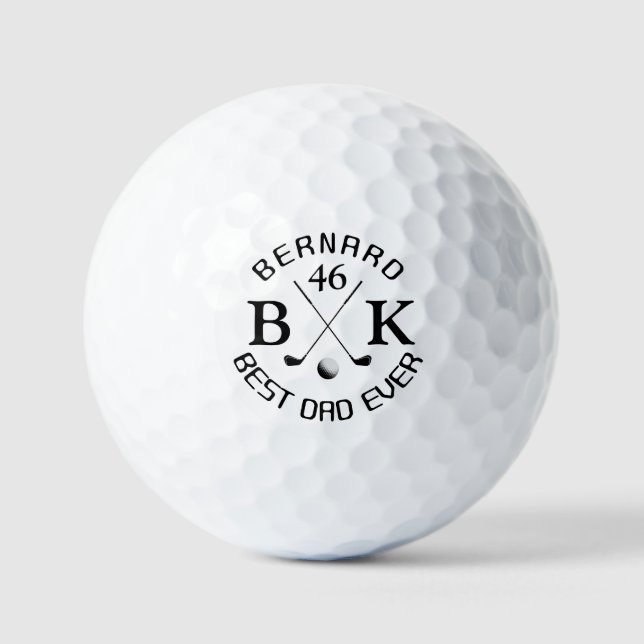 Best Dad Golf Ball with his Name (Front)