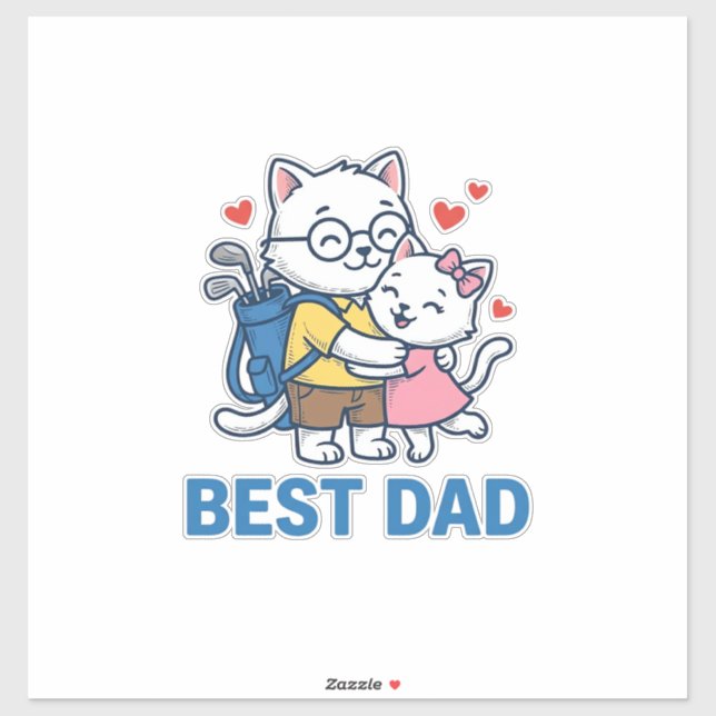 Best Dad Golf Cat Hug Cute Vector Design_1 (Sheet)