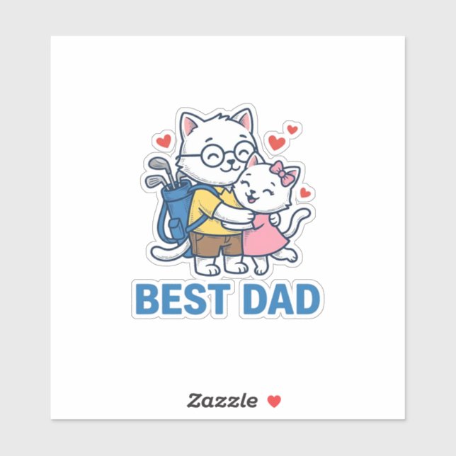 Best Dad Golf Cat Hug Cute Vector Design_1 (Sheet)