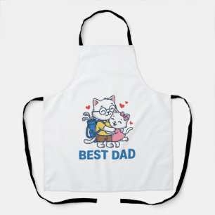 Best Dad Golf Cat Hug Cute Vector Design_1 Apron