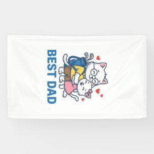 Best Dad Golf Cat Hug Cute Vector Design_1 Banner