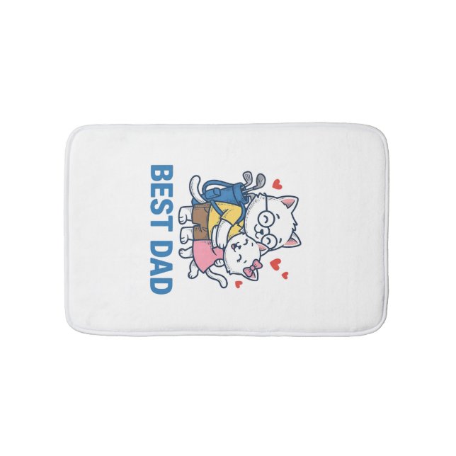 Best Dad Golf Cat Hug Cute Vector Design_1 Bath Mat (Front)