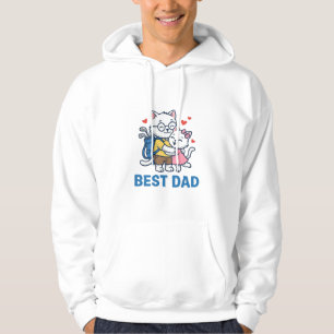 Best Dad Golf Cat Hug Cute Vector Design_1 Hoodie