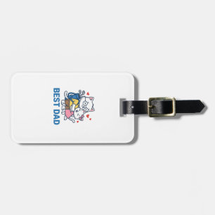 Best Dad Golf Cat Hug Cute Vector Design_1 Luggage Tag