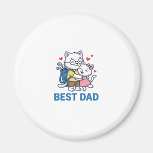 Best Dad Golf Cat Hug Cute Vector Design_1 Magnet