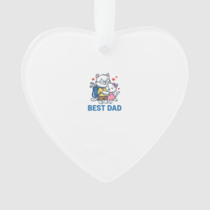 Best Dad Golf Cat Hug Cute Vector Design_1 Ornament