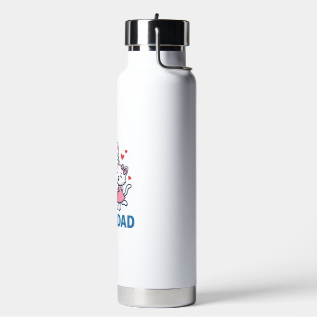 Best Dad Golf Cat Hug Cute Vector Design_1 Water Bottle (Left)
