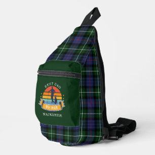 Best Dad Golf Lover Gag Plaid Tartan Sling Bag