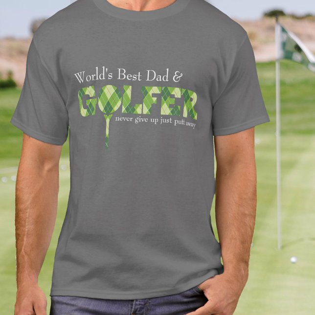 Best Dad Golfer tee argyle patterned green t-shirt (Creator Uploaded)