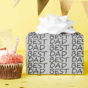 Best dad grey black modern Father's day gift Wrapping Paper